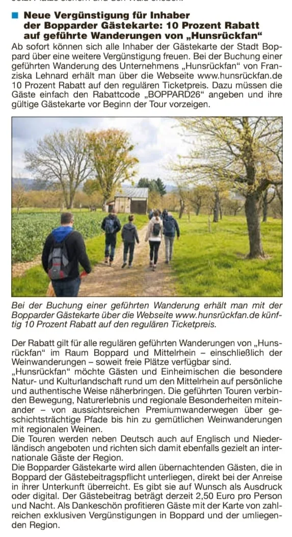 Zeitungsartikel in der Boppard im Blick